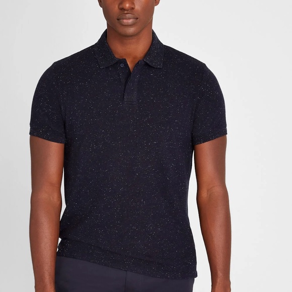 Nepped Piqué Polo - Brand New - NEVER WORN -Navy